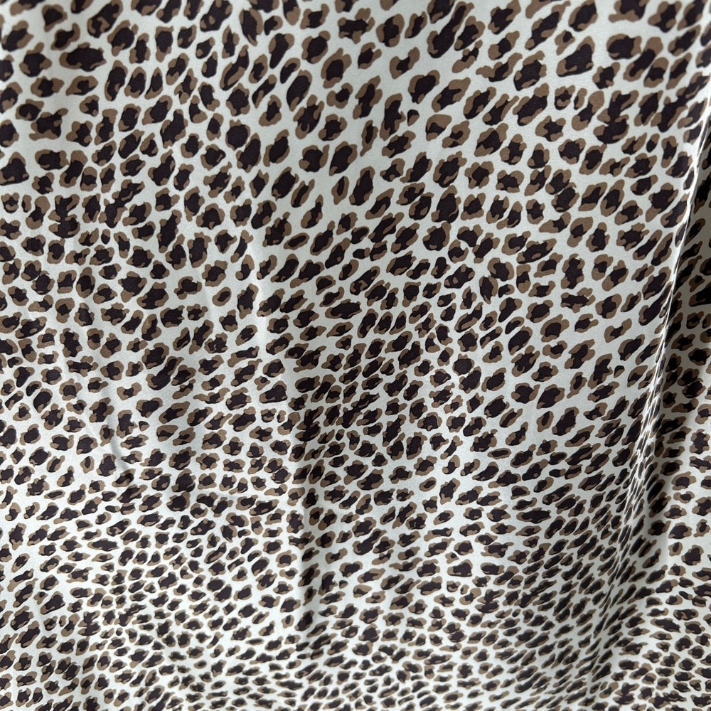 Intimate Style Leopard Lace Trim Chemise Nightie Slip Brown L USA Satin Boudoir - Picture 3 of 9